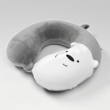 Almohada de viaje con memoria Panda We Bare Bears, Mediana, Gris