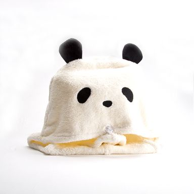 Toalla para cabello tipo gorra Panda, Pequeña, Multicolor