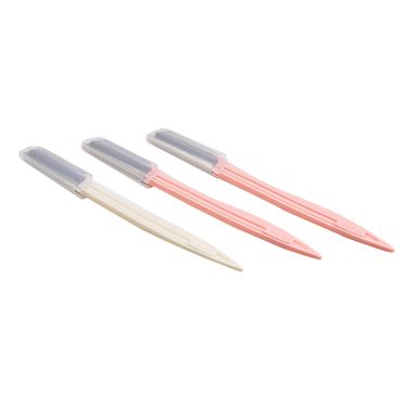 Set de cuchillas depilación de cejas x3, Pequeñas, Rosadas