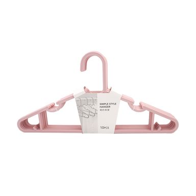 Paquete de ganchos de ropa x10, Grande, Rosado