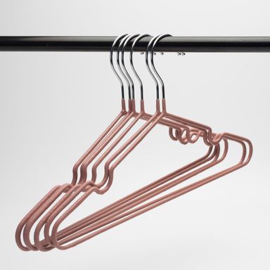 Paquete de ganchos de ropa antideslizantex10, Grande, Rosado