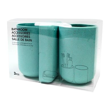 Set porta cepillo de dientes y vaso, Mediano, Azul