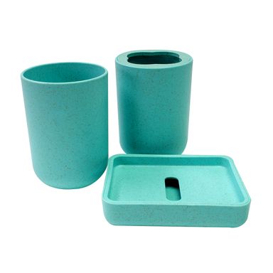 Set porta cepillo de dientes y vaso, Mediano, Azul