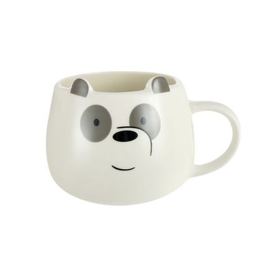 Mug De Ceramica Panda 390 Ml, Osos Escandalosos, Blanco-Negro