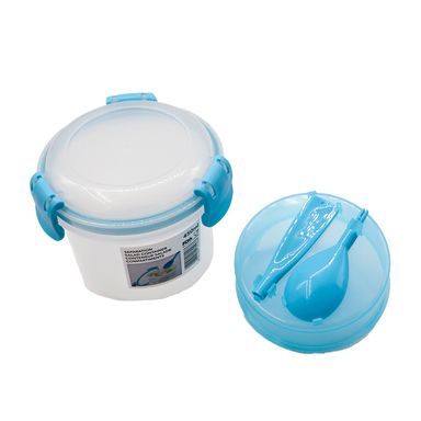 Recipiente Para Ensalada Con Separador, Pequeño, Azul