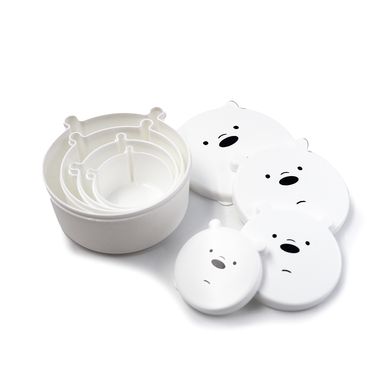 Contenedor de Alimentos Serie Osos Escandalosos  Polar 4 Pzas Blanco