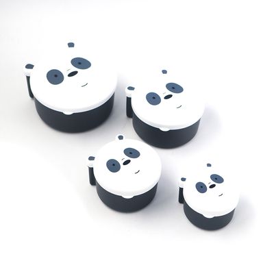 Contenedor de Alimentos Serie Osos Escandalosos Mediano Multicolor Panda 4 Pzas