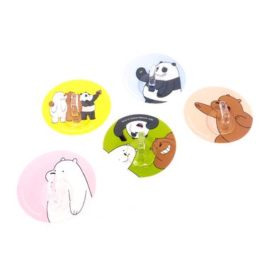 Paquete Ganchos Adhesivos, Osos Escandalosos, 5 Piezas, Pequeños, Transparentes