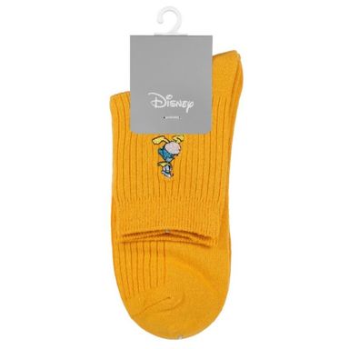 Medias Largas, Bordados De Pato Donald 2Pzs,Disney, Medianas, Amarillo