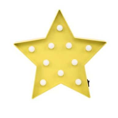 Lampara Led De Pared, En Forma De Estrella Amarillo, 24.5*25.4*4.5Cm