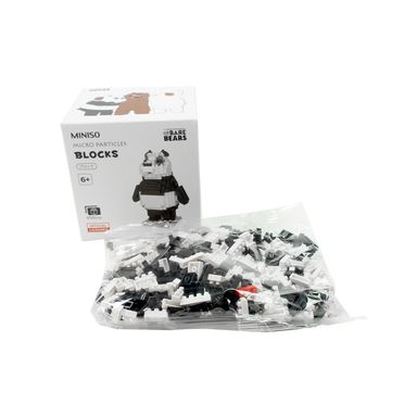 Bloques De Construccion De Panda Osos Escandalosos Pequeño Blanco- Negro