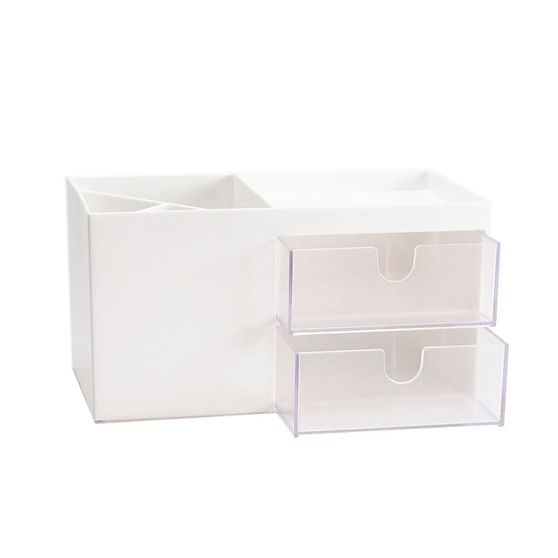 Organizador de maquillaje, pequeña caja de almacenamiento de plástico con  cajones, pequeña caja de almacenamiento de maquillaje de baño, multifunción