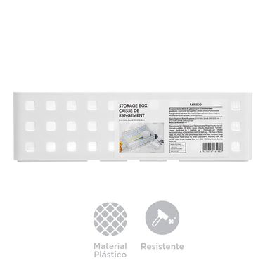 Caja organizadora almacenamiento apilable, Grande, Blanca