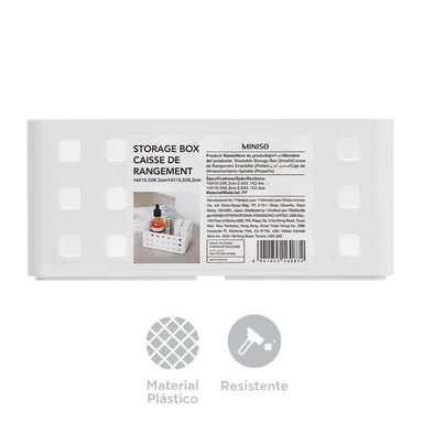 Caja organizadora almacenamiento apilable, Pequeña, Blanca