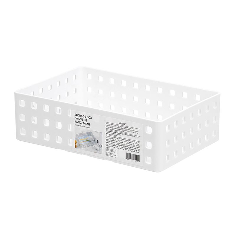 Caja organizadora almacenamiento apilable Grande Blanca