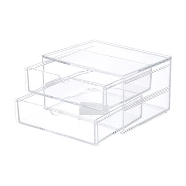 Organizador De Plastico, Para Cosmeticos, Dos Niveles Con Cajones