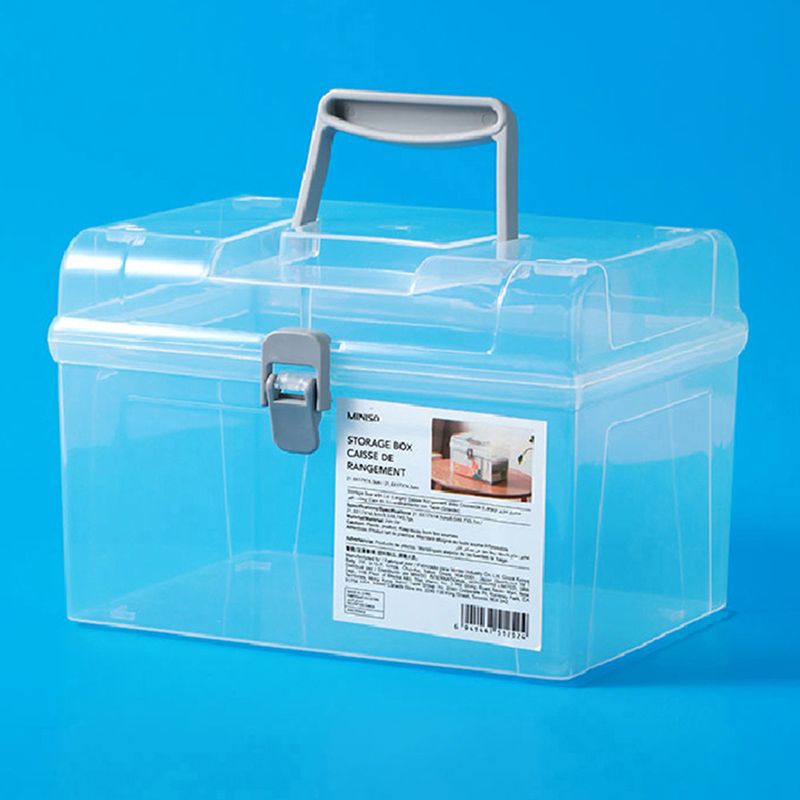 Caja De Almacenamiento Con Tapa, Grande, Transparente