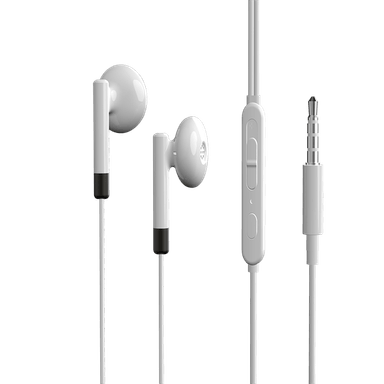 Audifonos De Cable, Mediano, Blanco/Negro