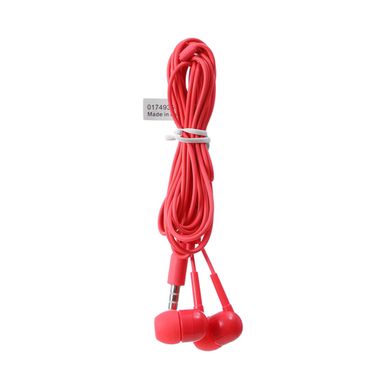 Audifonos De Cable, Con Estuche En Forma De Capsula, Medianos, Rojo