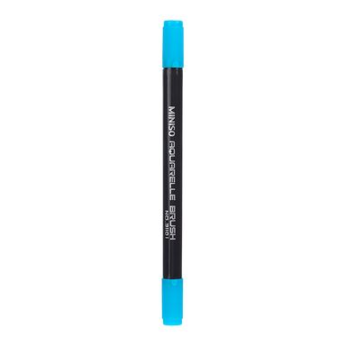 Plumón a base de agua doble punta, Pequeño, Azul fuerte