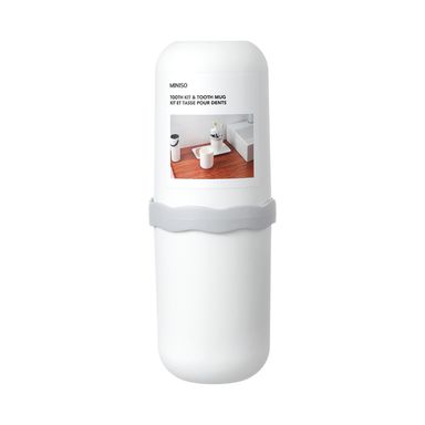 Taza Portacepillos y Enjuague Serie Miniso Blanco