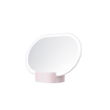 Espejo Ovalado Con Luz Led, Recargable Mod Ca7201-Ce, Rosa