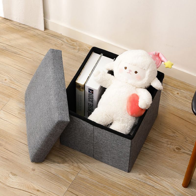 Taburete-De-Almacenamiento-Cuadrado-De-Lino-Gris-2-10134