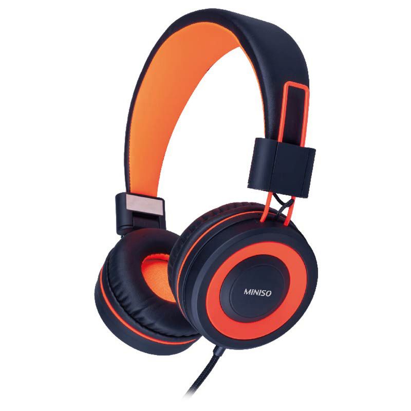 Audifonos De Diadema, De Cable, Naranja/Negro