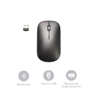 Mouse Inhalambrico, Estilo Metalico 2.4G, Negro