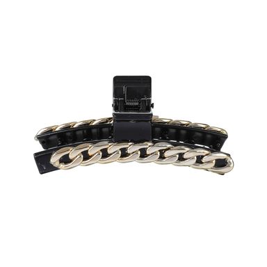 Caiman para el Cabello Con Forma De Cadena 9.5 Cm Grande Negro