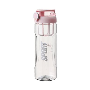 Botella De Platico Con Anillo Mezclador Rosa 840 Ml