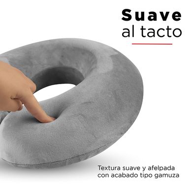 Almohada de viaje con memoria, Mediana, Gris oscuro