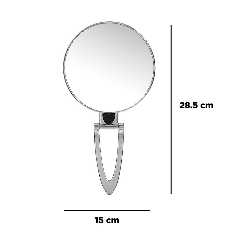 Espejo Redondo De Mesa, Con Base Ajustable, Plateado