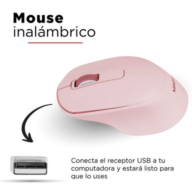 Mouse Inalambrico, Mod E701, Rosa