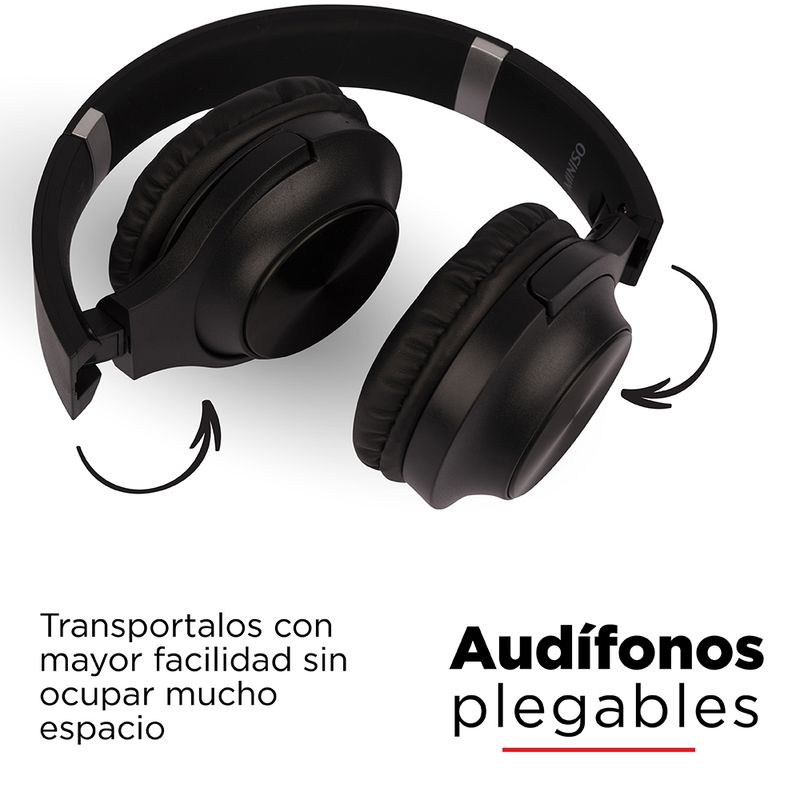 Audifonos De Diadema Inalambrico, Patterned Modelo Tm-053, Negro