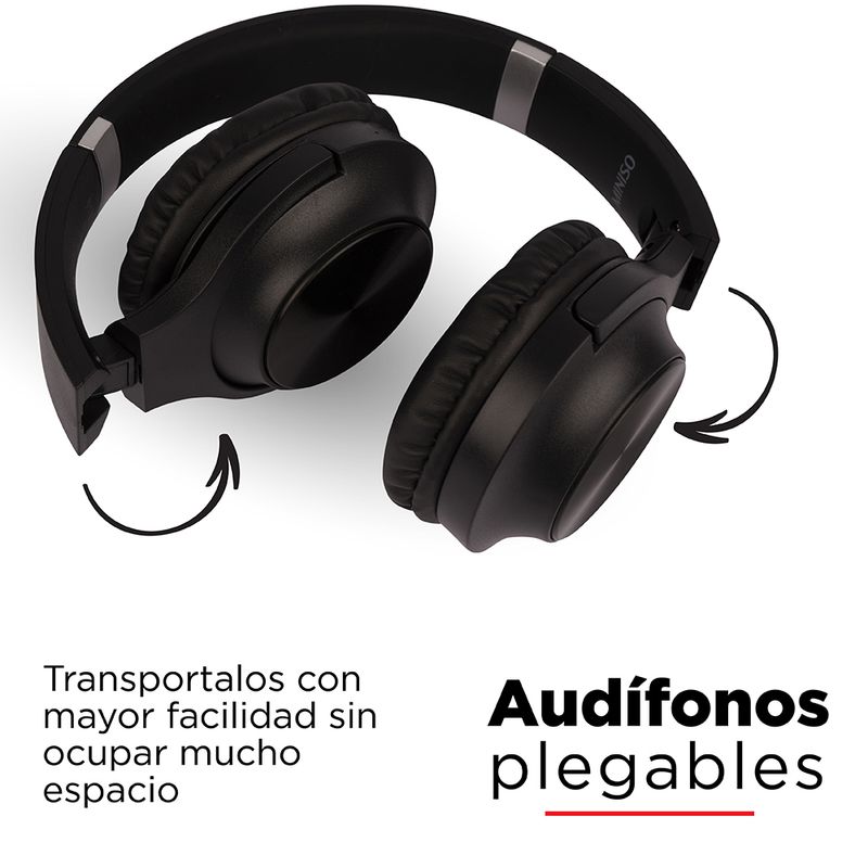 Auriculares Inalámbricos Bluetooth de diadema - Plegable - Negro