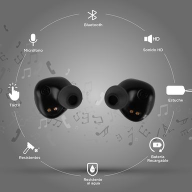 Audifono Inalambrico, Tws Impermeable Grado Ipx7, Mod Q66, Negro