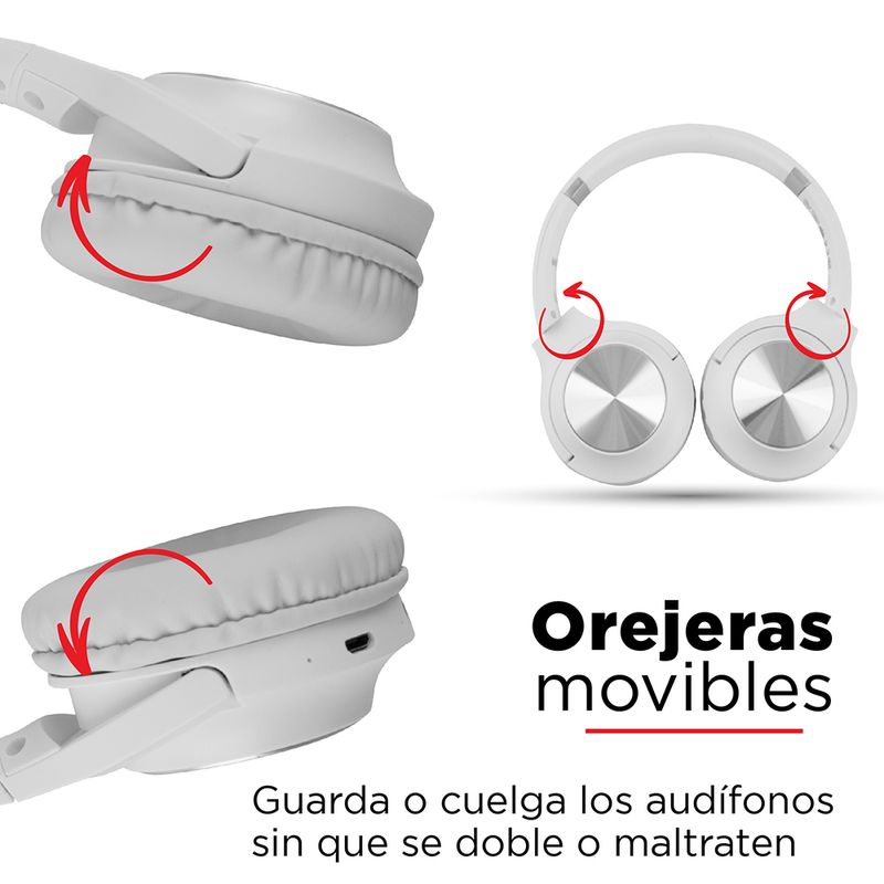 Auriculares Inalámbrico/alámbrico Diadema Hama Calypso, color Blanco