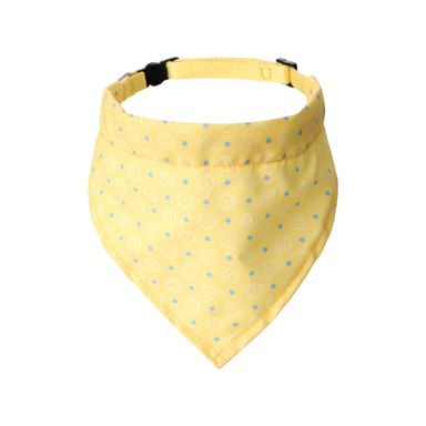 Collar Para Mascotas en Forma de Pañoleta Cara Feliz Amarillo