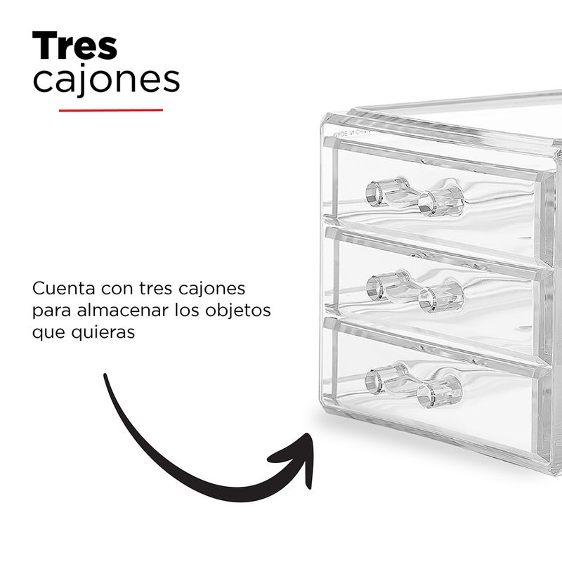 Organizador De Plastico Con Tres Cajones Mini Family Sports Shiba