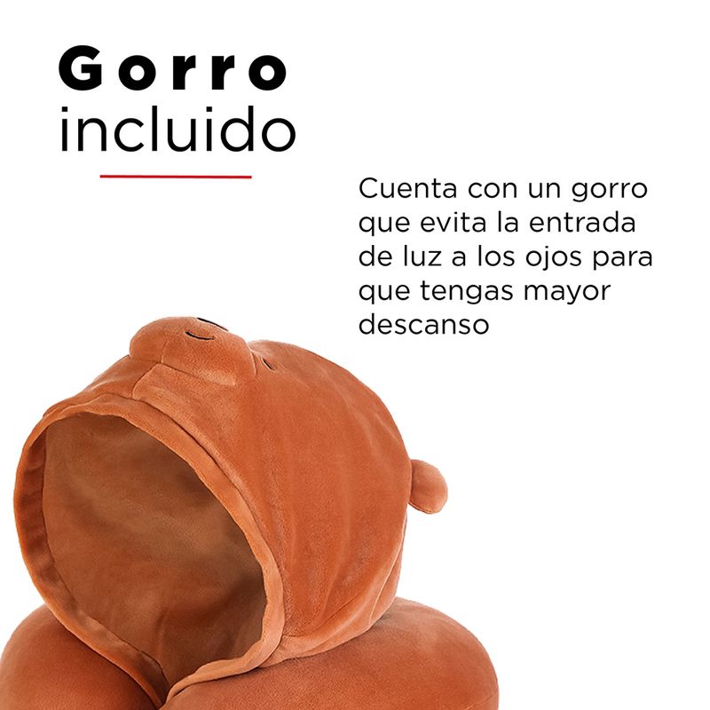 Almohada-Para-Viaje-Con-Gorro-Pardo-Osos-escandalosos-Mediana-Caf-5-5484
