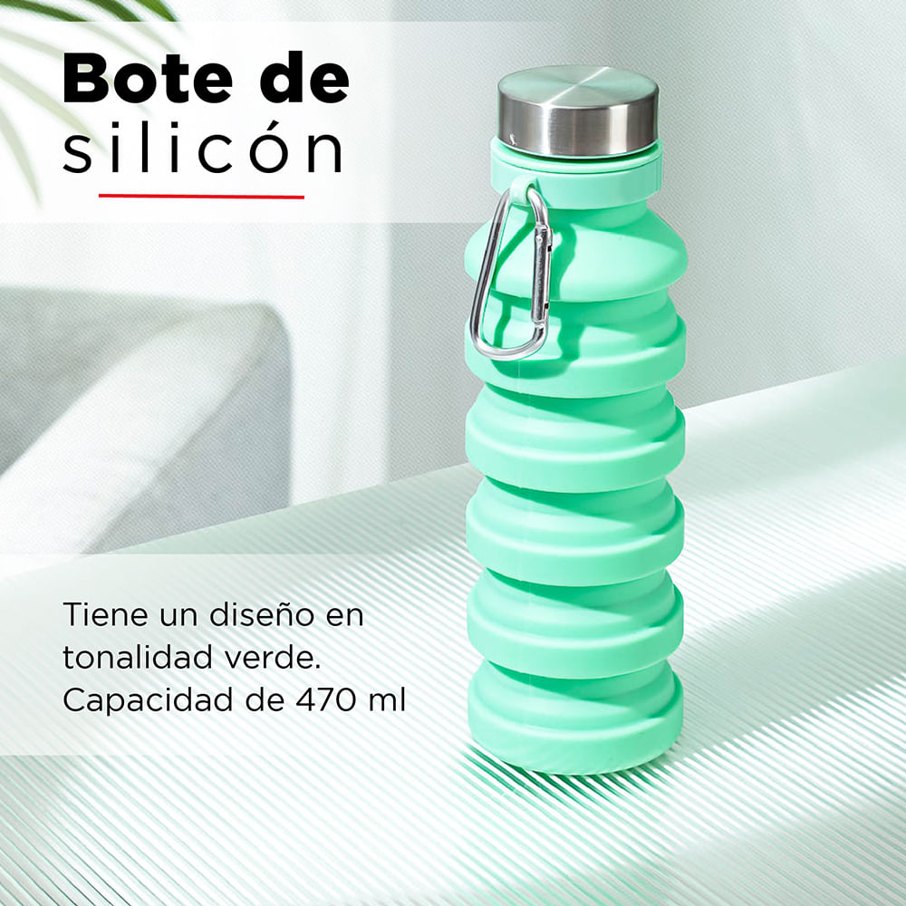 Vaso Plegable de Silicona Ununa Verde Agua de 550ml