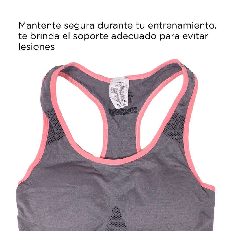 Brasier Deportivo Acolchonado Para Mujer, S/M, Gris, 53% OFF