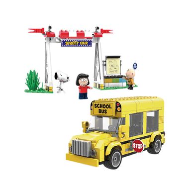Bloques De Construccion De Camion Escolar A Snoopy Street Fair 288 Pzas