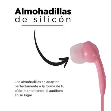 Audifonos De Cable 1M, Pequeño, Rosa