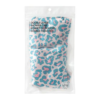 Gorra de Baño Doble Capa De Leopardo Azul