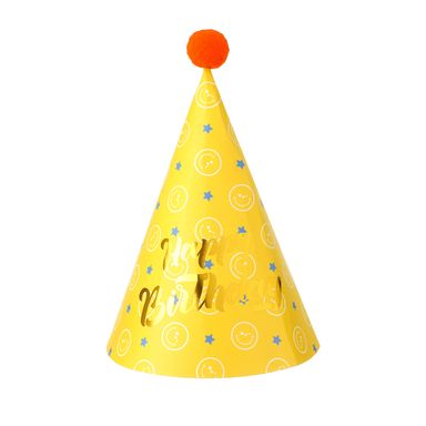 Sombrero De Fiesta De Cumpleaños Cara Feliz Amarillo