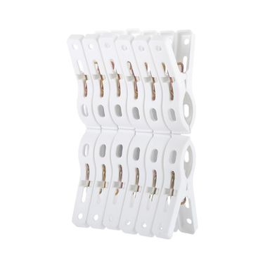 Pinzas Para Ropa, 12 Pzs, Pequeñas, Blancas