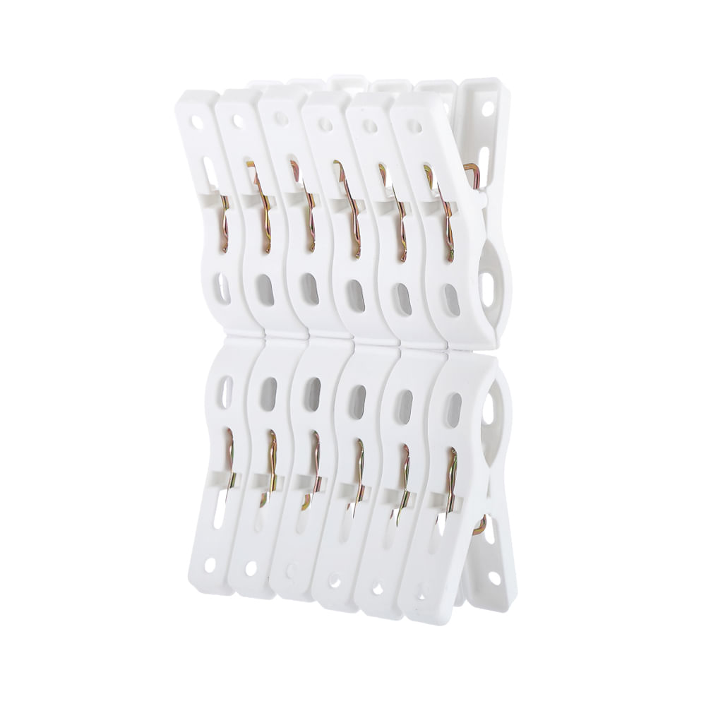 PINZA ROPA BLANCA 12U. PLASTICO 9,5X1,2CM al por Mayor ≫ Plasticosur