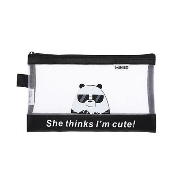 Cartuchera Panda Tamaño A6, Osos Escandalosos, Pequeño, Negra